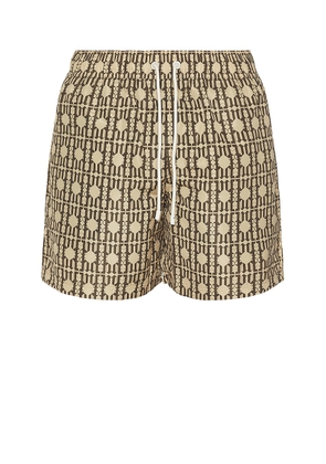 Palm Angels Swimshorts in Beige & Brown - Beige. Size L (also in S).