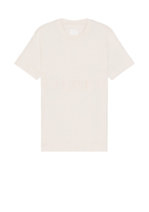 Givenchy Slim Fit Branding Embroidery Tee in Nude Pink - Pink. Size L (also in M, S).
