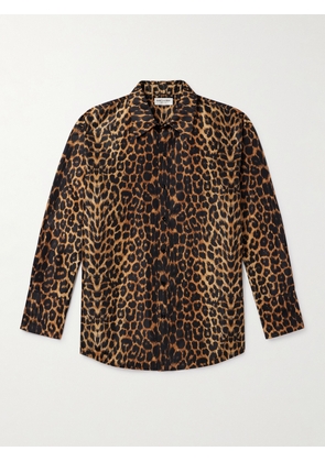 SAINT LAURENT - Leopard-Print Silk Shirt - Men - Animal print
