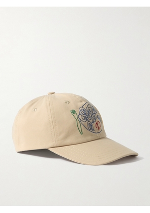 Drake's - Embroidered Cotton-Twill Baseball Cap - Men - Neutrals