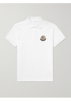 Moncler - Logo-Appliquéd Cotton-Piqué Polo Shirt - Men - White - S