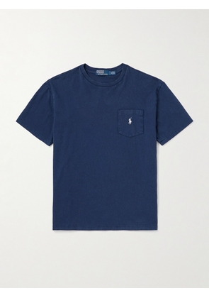 Polo Ralph Lauren - Logo-Embroidered Cotton and Linen-Blend Jersey T-Shirt - Men - Blue - S