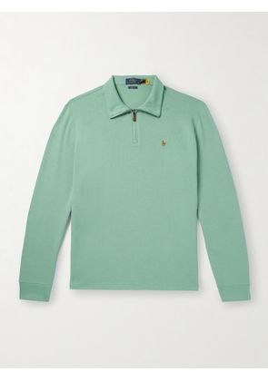 Polo Ralph Lauren - Logo-Embroidered Cotton Half-Zip Sweater - Men - Green - S