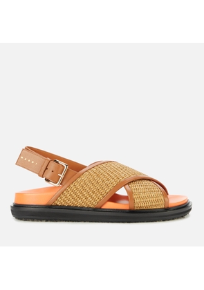 Marni Women's Woven Footbed Sandals - Raw Siena/Dust Apricot - UK 4