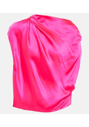 The Sei One-shoulder draped silk top