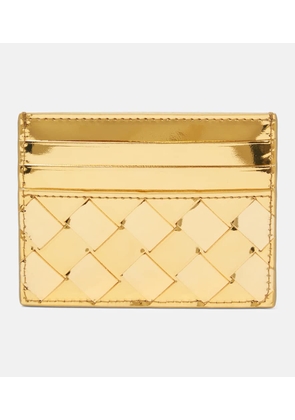 Bottega Veneta Intrecciato metallic leather card holder