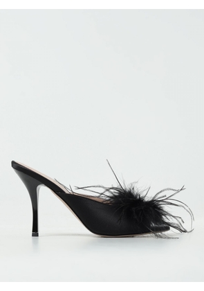 Pinko Janis sandals in satin with synthetic feathers