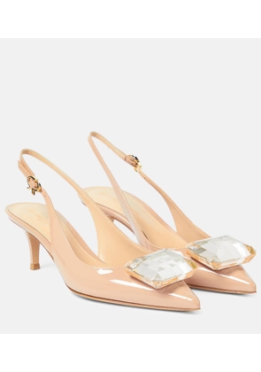 Gianvito Rossi Jaipur 55 patent leather slingback pumps