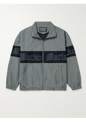 Wacko Maria - Logo-Embroidered Colour-Block Nylon Track Jacket - Men - Gray - S