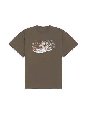 MM6 Maison Margiela Logo Tee in Taupe - Brown. Size XL/1X (also in ).