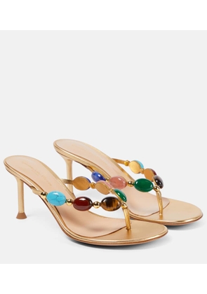 Gianvito Rossi Shanti embellished leather thong sandals