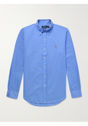 Polo Ralph Lauren - Button-Down Collar Logo-Embroidered Cotton-Twill Shirt - Men - Blue - XS