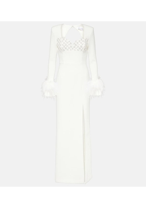 Rebecca Vallance Bridal Blanche feather-trimmed gown