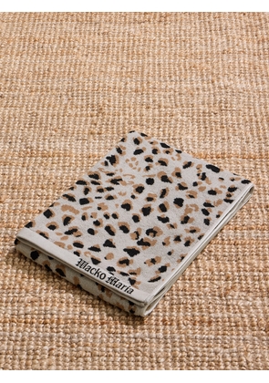 Wacko Maria - Leopard-Print Cotton-Jacquard Beach Towel - Men - Gray