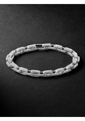 SHAY - White Gold Diamond Bracelet - Men - Silver - 19