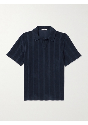 Mr P. - Striped Cotton-Terry Polo Shirt - Men - Blue - XS