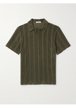 Mr P. - Striped Cotton-Terry Polo Shirt - Men - Green - XS