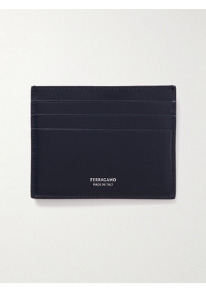 FERRAGAMO - Logo-Print Leather Cardholder - Men - Blue