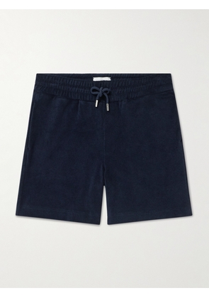Mr P. - Straight-Leg Cotton-Terry Drawstring Shorts - Men - Blue - XS