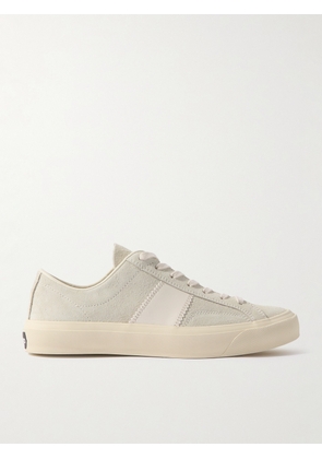 TOM FORD - Cambridge Leather-Trimmed Suede Sneakers - Men - Neutrals - UK 6