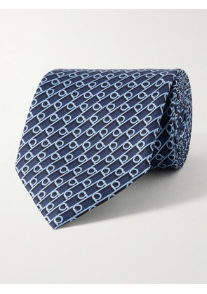 FERRAGAMO - 8cm Printed Silk-Twill Tie - Men - Blue