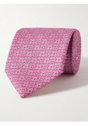 FERRAGAMO - 8cm Printed Silk-Twill Tie - Men - Pink