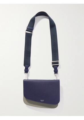 FERRAGAMO - Colour-Block Full-Grain Leather Messenger Bag - Men - Blue
