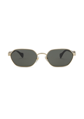 Gucci Mini Running Oval Sunglasses In Gold & Black in Gold & Black - Black. Size all.