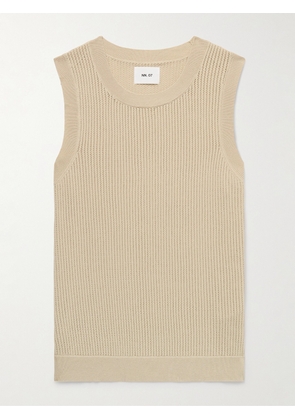 NN07 - Huxley 6636 Pointelle-Knit Organic Cotton Sweater Vest - Men - Neutrals - S