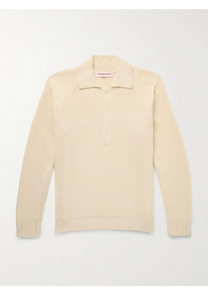 Orlebar Brown - Twain Crocheted Cotton Polo Shirt - Men - Neutrals - S