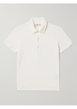 Orlebar Brown - Sebastian Slim-Fit Cotton and Silk-Blend Jersey Polo Shirt - Men - White - S