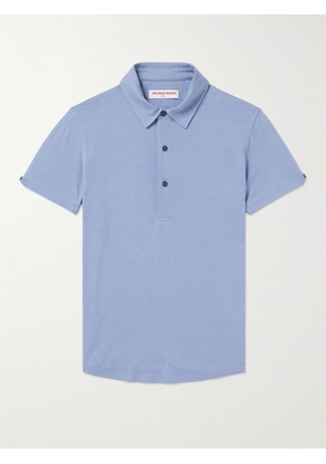 Orlebar Brown - Sebastian Cotton and Silk-Blend Jersey Polo Shirt - Men - Blue - S