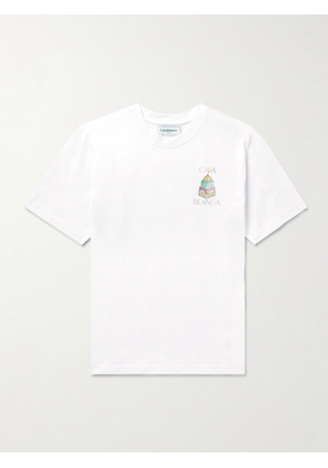 Casablanca - Objets En Vrac Logo-Print Organic Cotton-Jersey T-Shirt - Men - White - S