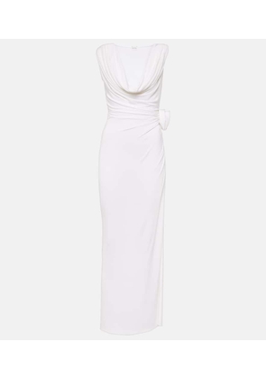 Magda Butrym Floral-appliqué draped jersey gown