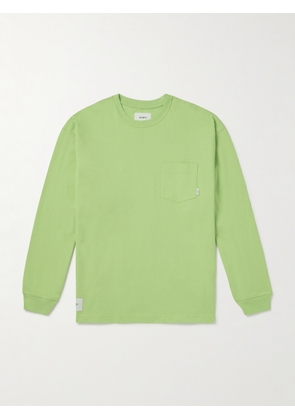 WTAPS - Logo-Print Appliquéd Cotton-Jersey T-Shirt - Men - Green - S
