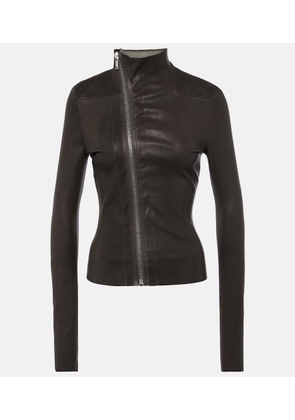 Rick Owens Gary leather and cotton jacket