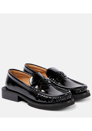 Ganni Logo faux leather loafers