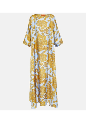 La DoubleJ Muumuu printed silk twill maxi dress