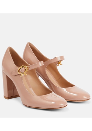 Gianvito Rossi Mary Ribbon patent leather pumps