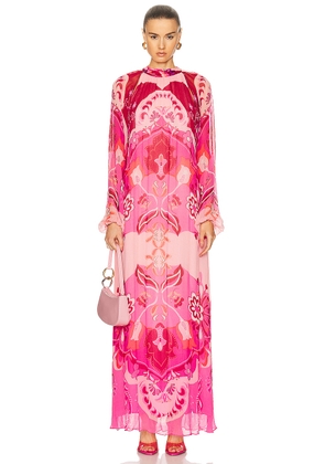 HEMANT AND NANDITA Malak Maxi Dress in Peach Pink - Pink. Size S (also in ).