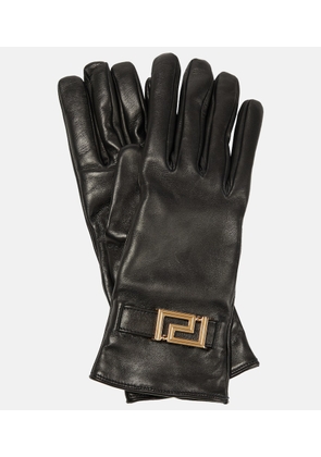 Versace Greca leather gloves