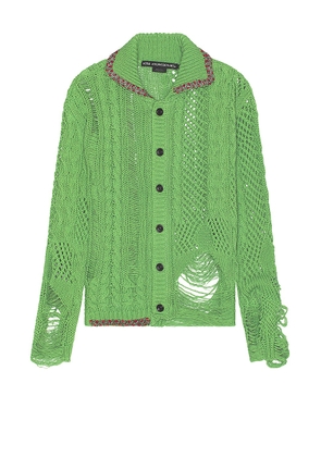 Andersson Bell Sauvage Cotton Cardigan in Green - Green. Size S (also in XL/1X).