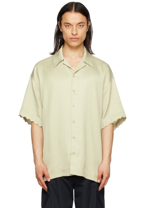Cornerstone Green Scalloped Shirt