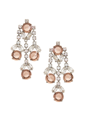 Wiederhoeft Crystal Drop Earrings in Silver & Warm Peach - Metallic Silver. Size all.
