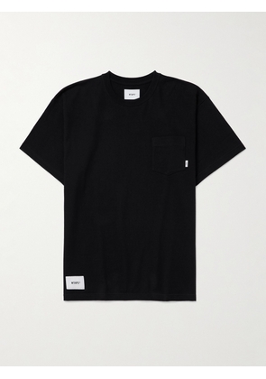WTAPS - Logo-Appliquéd Printed Cotton-Jersey T-Shirt - Men - Black - S