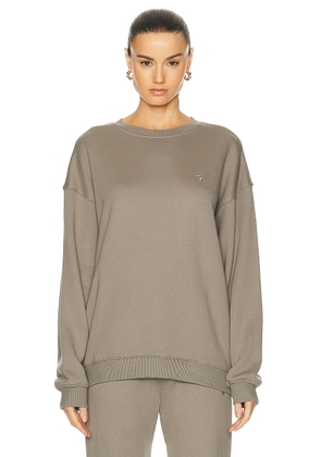 Eterne Oversized Crewneck Sweatshirt in Clay - Taupe. Size L (also in XS).