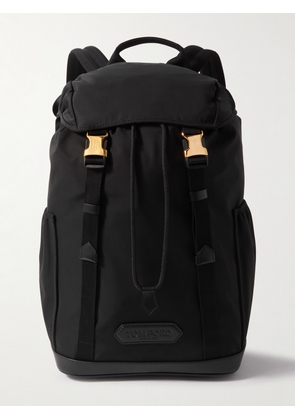 TOM FORD - Leather-Trimmed Logo-Appliquèd Nylon Backpack - Men - Black