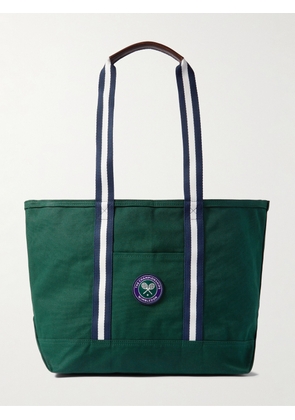 Polo Ralph Lauren - Wimbledon Logo-Embroidered Striped Canvas Tote Bag - Men - Green