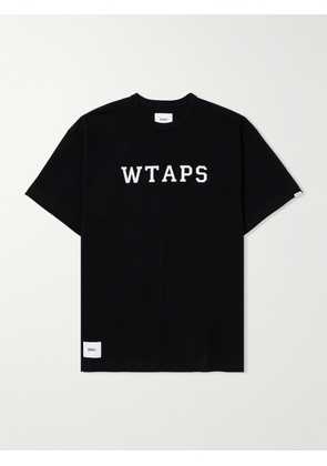 WTAPS - Logo-Print Appliquéd Cotton-Jersey T-Shirt - Men - Black - S