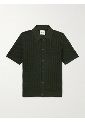 NN07 - Nolan 6600 Pointelle-Knit Organic Cotton Shirt - Men - Green - S